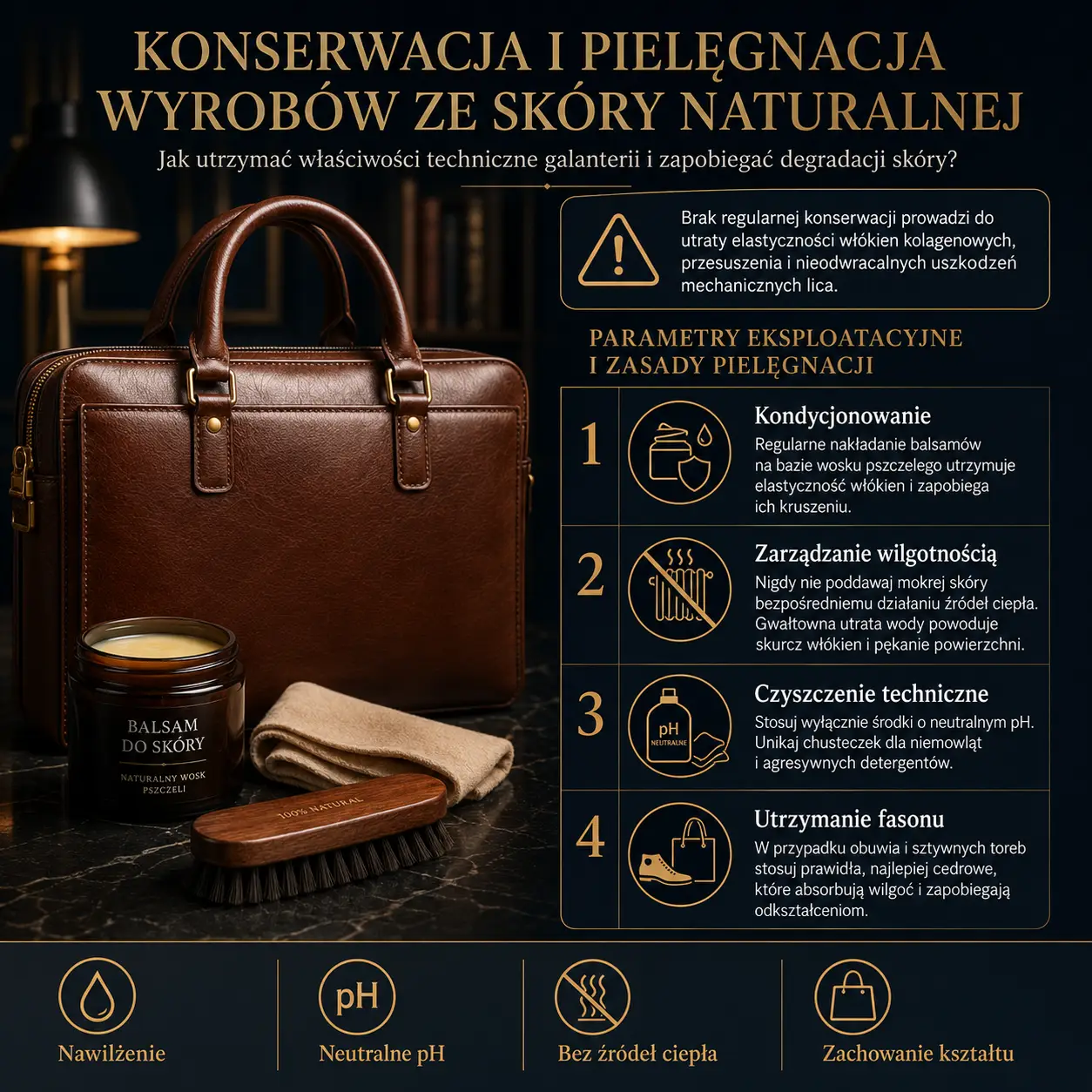Konserwacja i pielęgnacja wyrobów ze skóry naturalnej