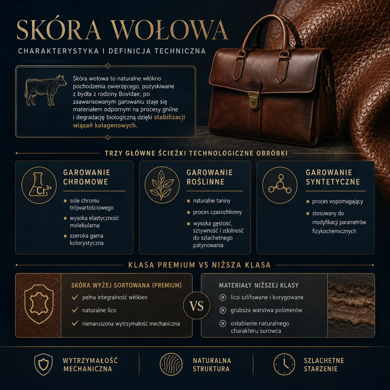 Czym technicznie jest skóra wołowa? Charakterystyka i definicja