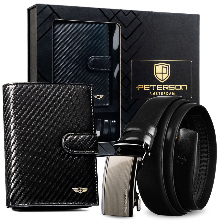 Czarny zestaw prezentowy Peterson N4L-P20 w pudełku