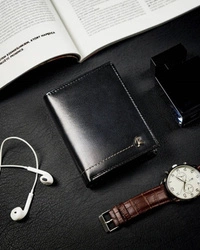 Skórzany portfel męski czarny klasyczny - Rovicky N4-CMC