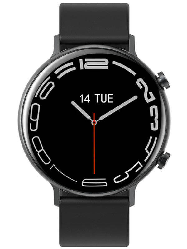 Czarny smartwatch damski Rubicon RNCE98 - z przodu na białym tle, czarny pasek