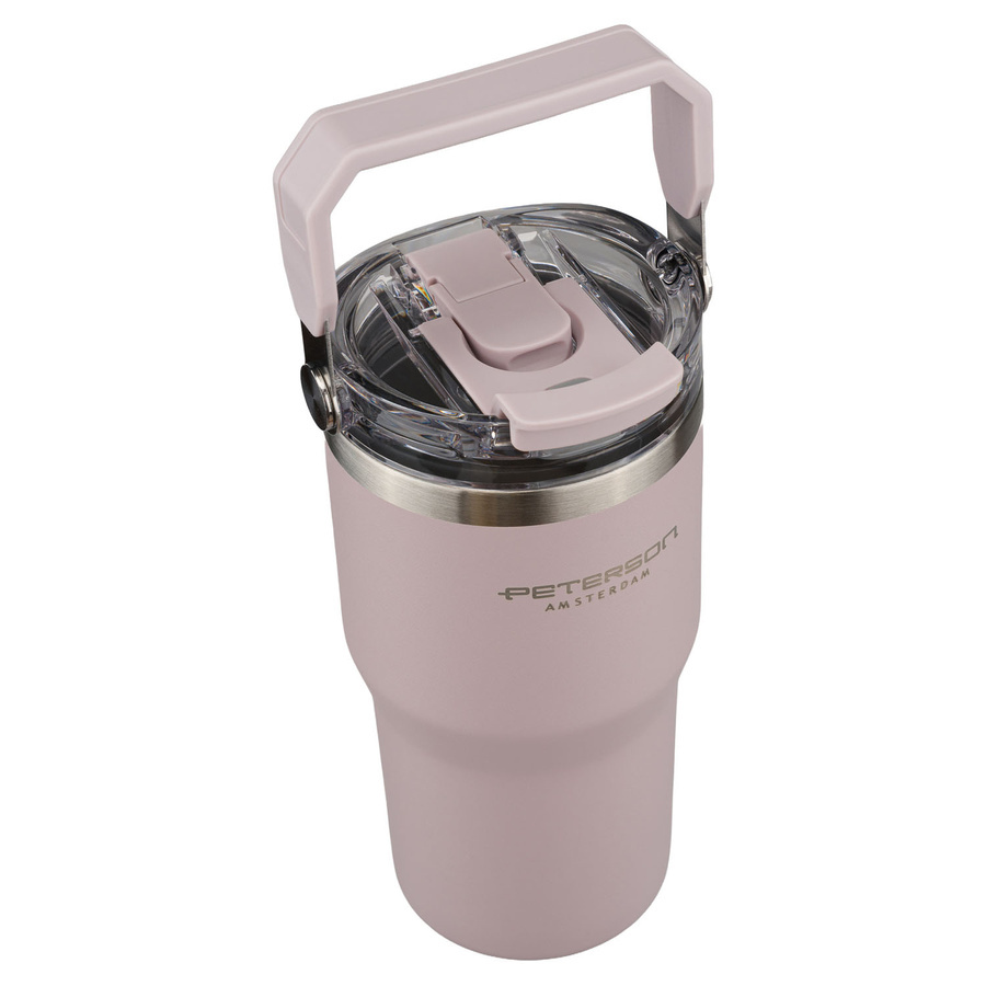 Kubek termiczny ze stali nierdzewnej unisex Peterson KT-02 z uchwytem jasnofioletowy - cecha produktu