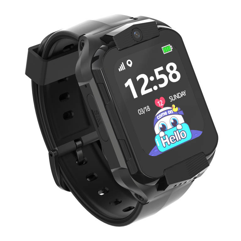Czarny smartwatch dla dzieci Pacific 32-1 - smartwatch z drugiego boku z kamerą