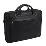 Torba skórzana unisex McKlein Bronzeville aktówka na laptopa 15 A4 czarna