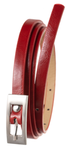 Skórzany pasek damski cienki eko skóra czerwony Cavaldi BB-CV-11A RED 105