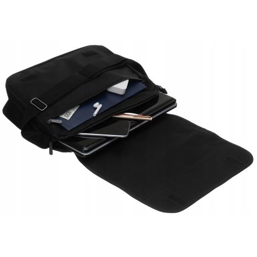 Otwarta czarno-granatowa torba Loren SB-1-NEW z laptopem