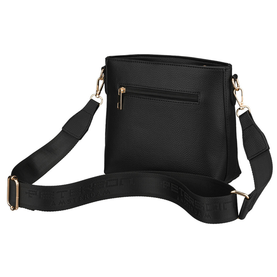 Torebka ze skóry ekologicznej damska Peterson JK6-07 listonoszka crossbody mała czarna - sposób noszenia crossbody