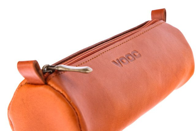 Piórnik skórzany ze skóry naturalnej jucht unisex VOOC P35 okrągły vintage naturalny - cecha produktu