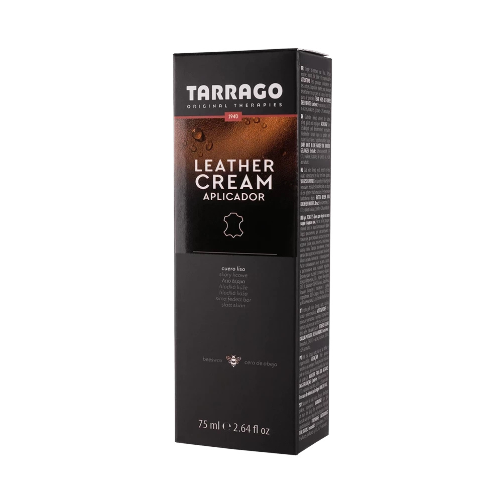 Krem nabłyszczający do butów Tarrago czarny - czarne pudełko Tarrago Leather Cream Aplicador 75 ml