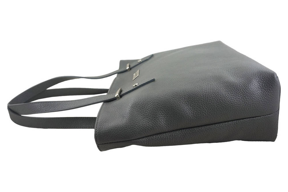 Torebka ze skóry naturalnej damska Barberini's 923-28 shopper bag A4 ciemnoszara - cecha produktu