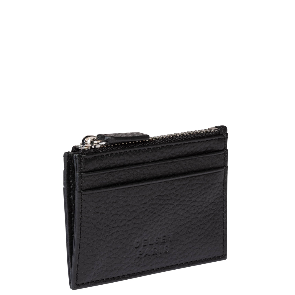 Portfel skórzany unisex Delsey Le Cuir Grainé slim wallet na karty czarny - cecha produktu