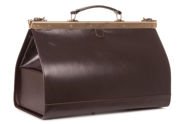 Kufer lekarski skórzany unisex VOOC PK2 torba lekarska duża czarna - ergonomiczny uchwyt i konstrukcja