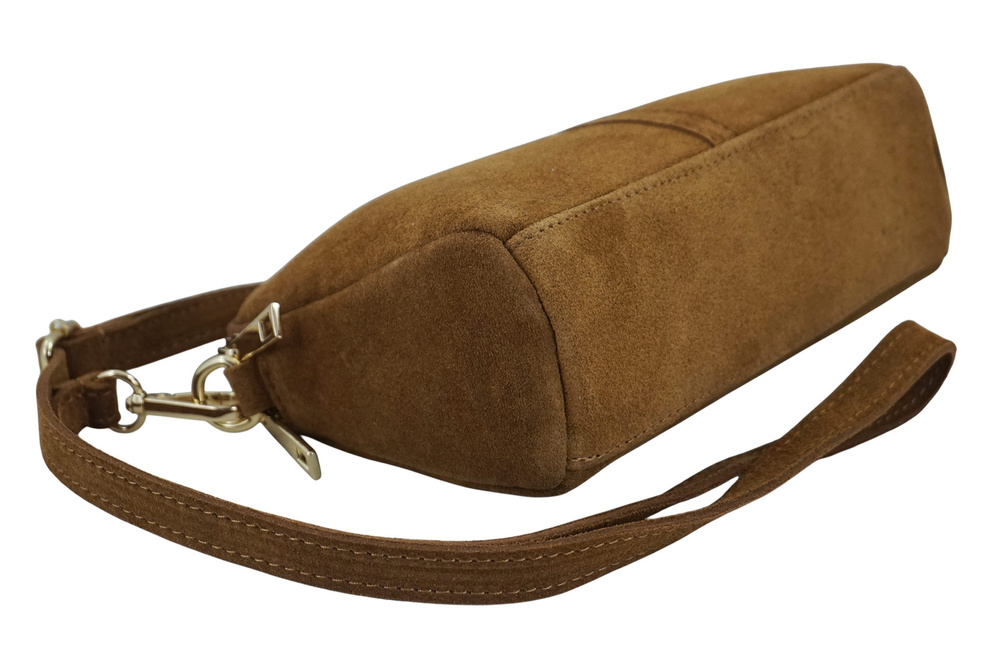 Torebka skórzana zamszowa damska Barberini's 1014-12 wieczorowa mała jasnobrązowa - cecha produktu