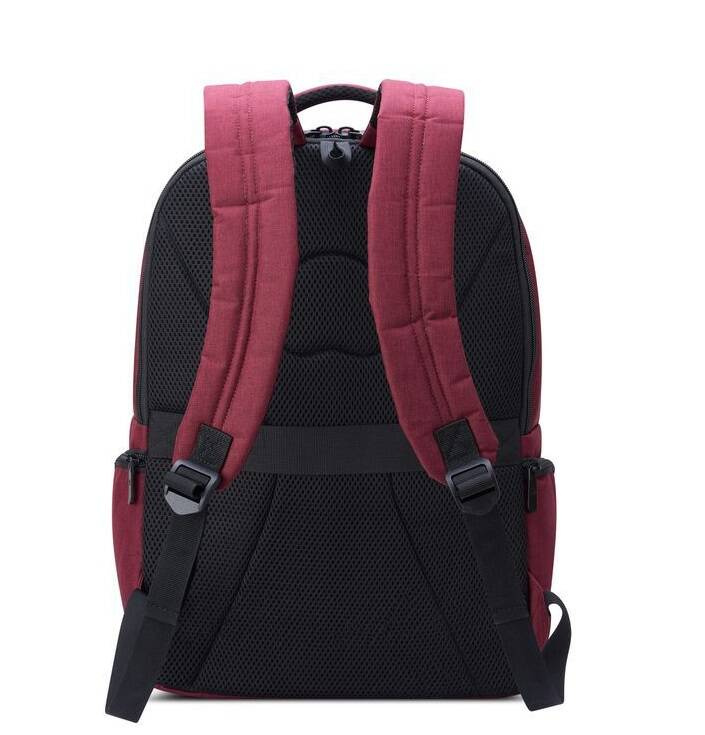 Plecak miejski z materiału unisex Delsey Element dwukomorowy na laptopa 15 bordowy - cecha produktu