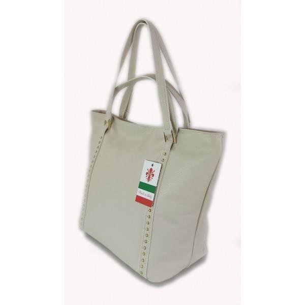 Torba skórzana damska Vera Pelle WM555T shopper A4 beżowa - cecha produktu