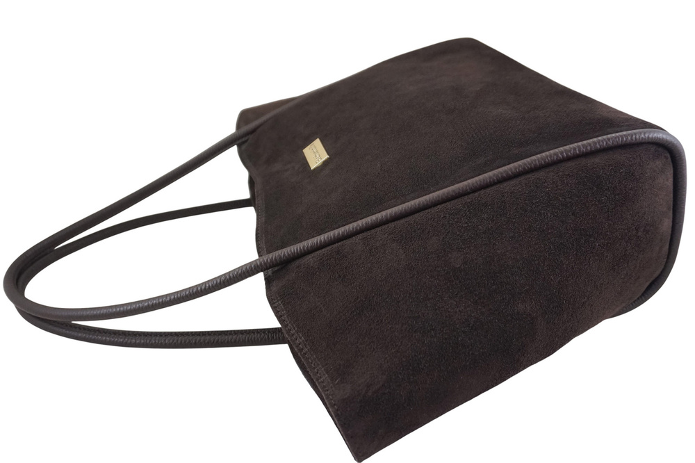 Torebka zamszowa skórzana damska Barberini's 1008-11 shopper A4 ciemnobrązowa - cecha produktu