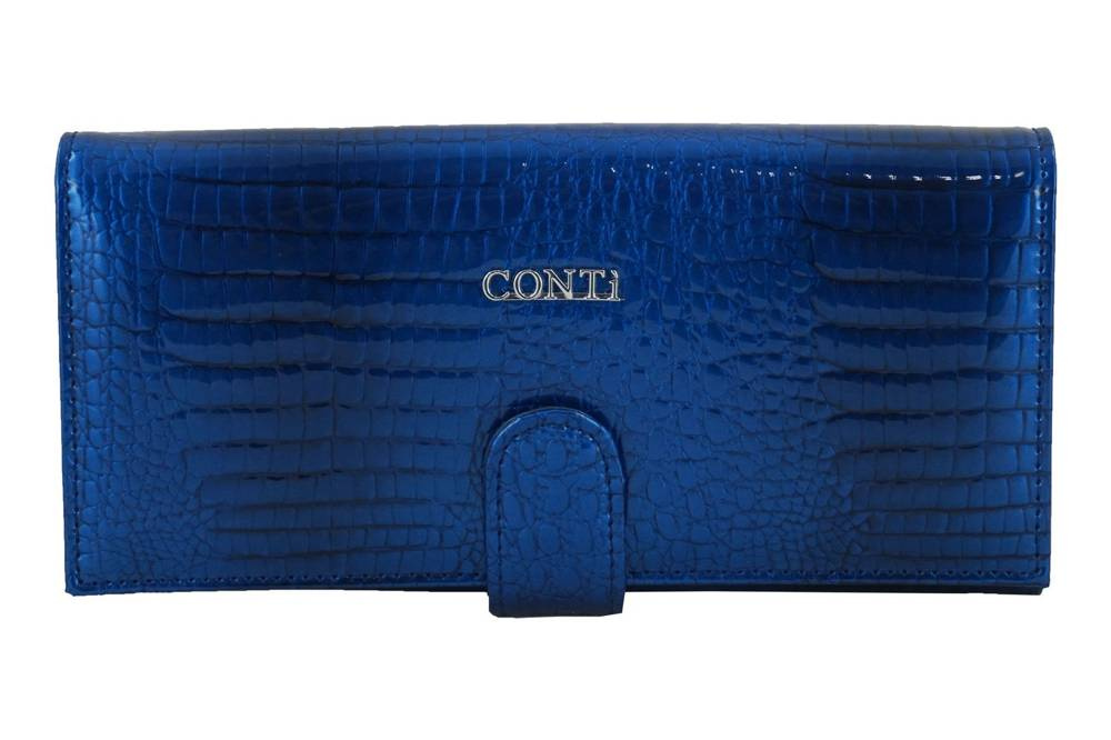 Portfel ze skóry lakierowanej damski CONTI 515-A-4 lakierowany croco granatowy - cecha produktu