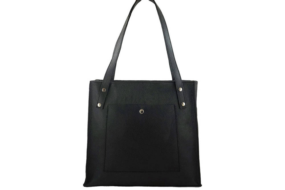 Torebka ze skóry naturalnej damska Barberini's 914-1 shopper A4 czarna - cecha produktu