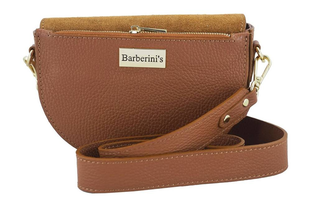 Torebka skórzana zamszowa damska Barberini's 882-12 listonoszka mała jasnobrązowa - cecha produktu
