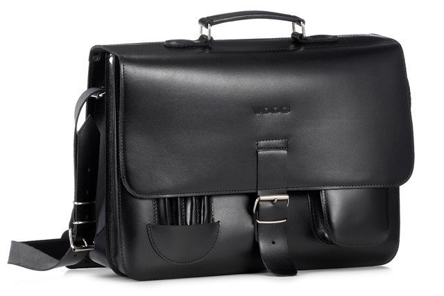 Torba skórzana unisex z juchtu VOOC P43 teczka aktówka A4 czarna - cecha produktu