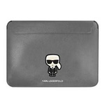 Etui na laptopa Karl Lagerfeld Saffiano Ikonik srebrne