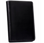 Skórzane etui na dokumenty czarne slim wallet - OKL-VTSI
