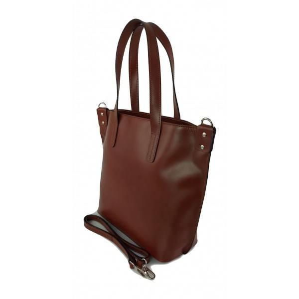 Torebka skórzana damska Vera Pelle SB586M shopper A4 brązowa - cecha produktu
