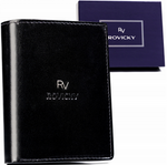 Skórzany portfel męski na dokumenty czarny RFID - Rovicky RV-7680272-IL-BCA-44