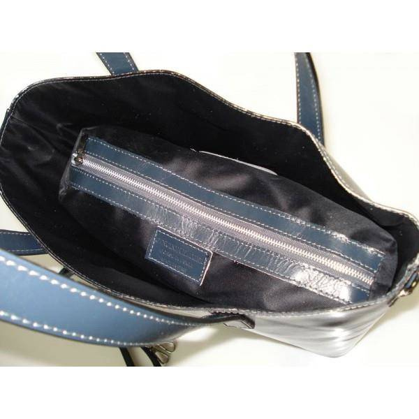 Torba skórzana damska laBOMBA VIP Collezione shopper bag SB4050G A4 szara - ergonomia noszenia na co dzień