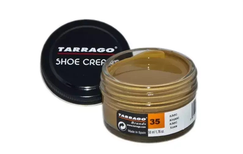 Krem odżywczy do butów Tarrago oliwkowy - krem khaki, etykieta nr 035