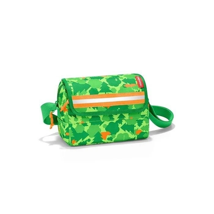 Zielona torba Reisenthel everydaybag kids z klapą z pasem odblaskowym i paskiem na ramię
