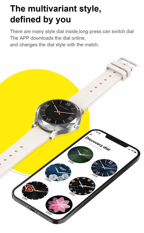 Biało-srebrny smartwatch damski Pacific 27-3 - smartwatch z białym paskiem i aplikacją w telefonie