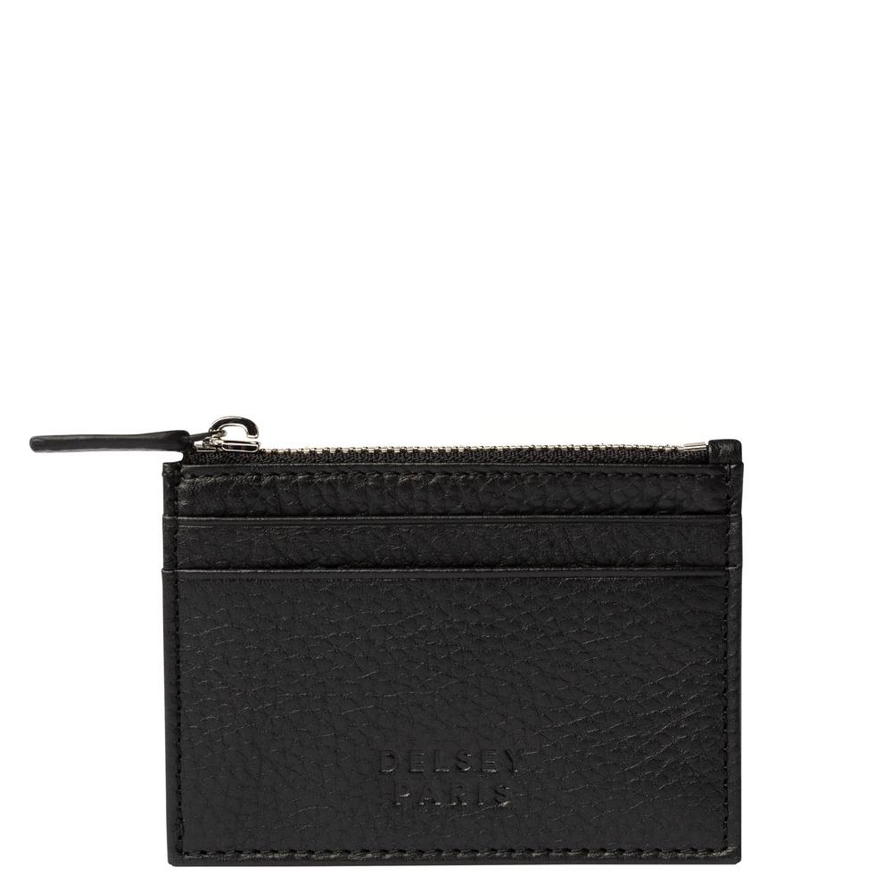 Portfel skórzany unisex Delsey Le Cuir Grainé slim wallet na karty czarny - cecha produktu