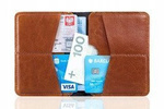 Skórzany slim wallet portfel brązowy - SOLIER SW10
