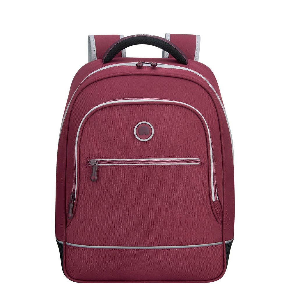 Plecak młodzieżowy z poliestru unisex Delsey Back To School szkolny bordowy - organizacja wnętrza