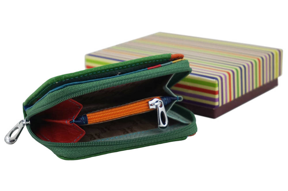 Portfel ze skóry licowej damski Barberini's D-8304-38 podwójny zielony - cecha produktu