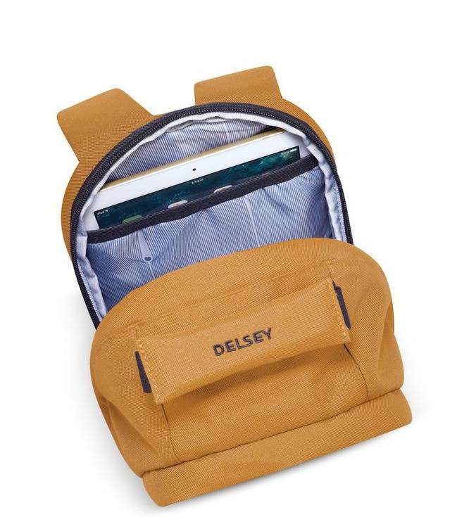 Plecak z poliestru unisex Delsey Securban miejski antykradzieżowy na laptop żółty - cecha produktu