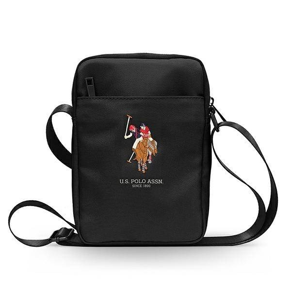 Listonoszka z nylonu unisex US Polo Assn USTB8PUGFLBK saszetka mała czarna - widok z przodu