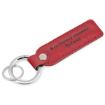 Brelok ze skóry naturalnej unisex B7 personalizowany z grawerem czerwony