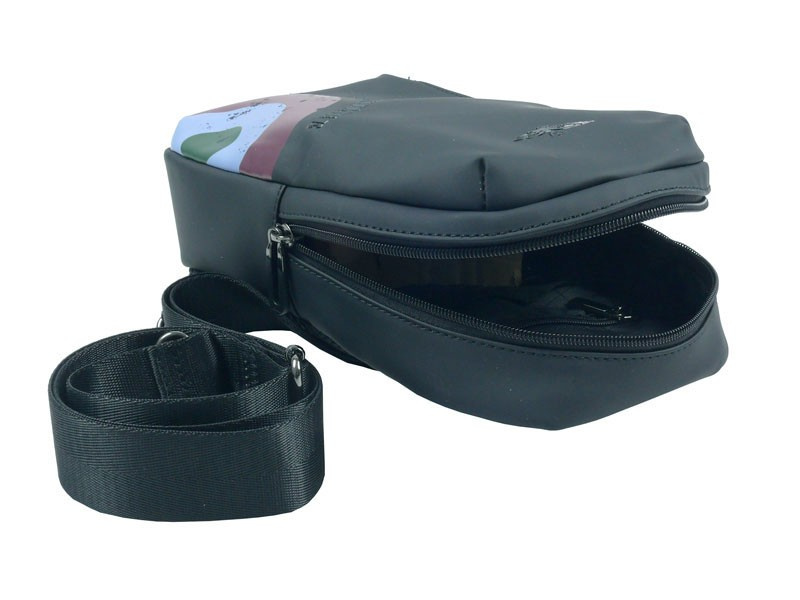 Plecak na jedno ramię z tkaniny unisex Aeronautica Militare Runway crossbody szary - cecha produktu