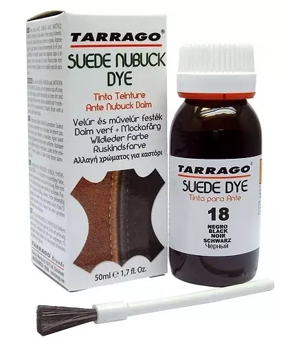 Farba do zamszu i nubuku Tarrago zielona - butelka Suede Dye z pudełkiem i pędzelkiem