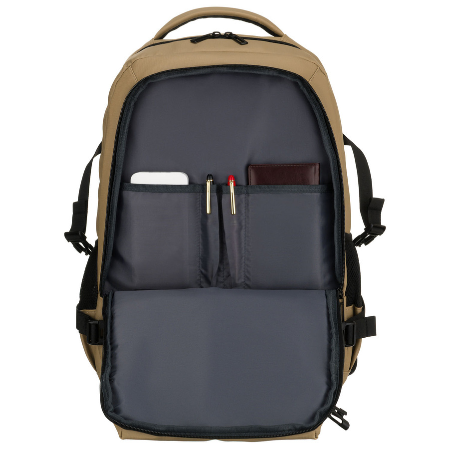 Otwarty khaki plecak Peterson HY242 z organizerem
