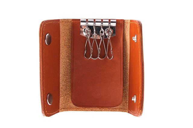 Etui na klucze ze skóry naturalnej unisex VOOC P10 vintage jucht naturalne - organizacja przestrzeni na klucze