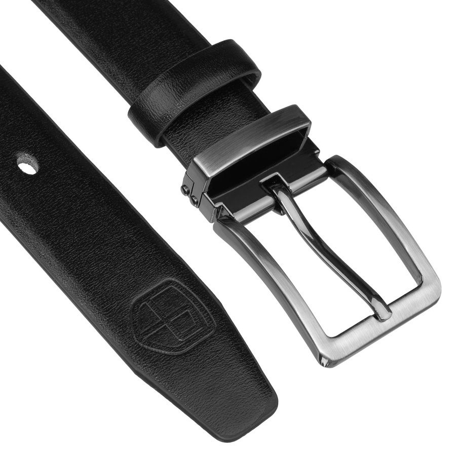 Klamra czarnego paska Peterson STU-03 z bliska