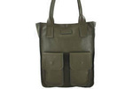 Torebka skórzana damska Barberini's 952-38 shopper bag A4 zielona