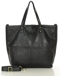 Torebka damska czarna skórzana duża shopper bag MARCO MAZZINI vs123a