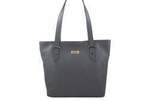 Skórzany shopper bag miejski na ramię ciemno szary - Barberini's 923-28