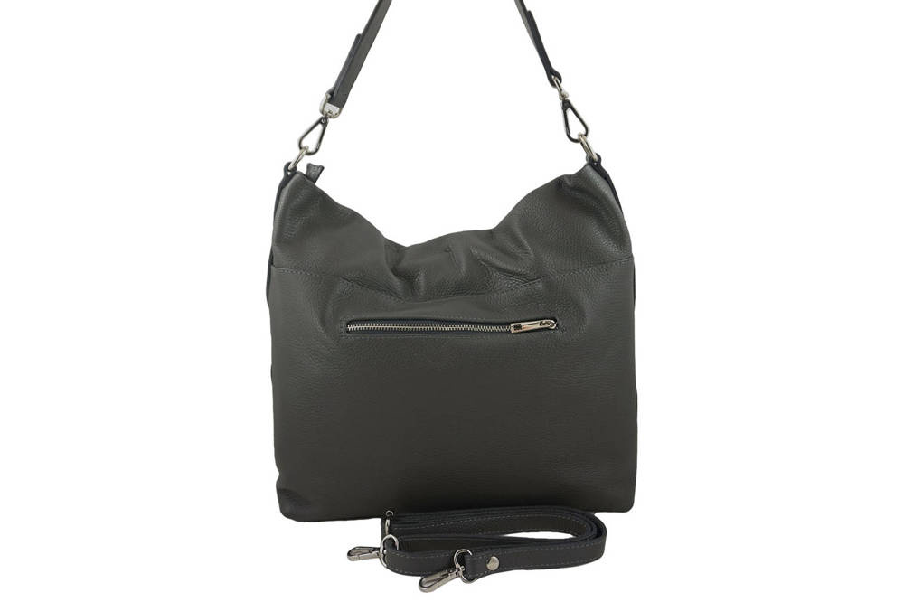 Torebka ze skóry licowej damska Barberini's 926-28 shopper A4 ciemnoszara - cecha produktu