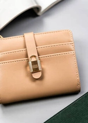 Portfel damski beżowy ze skóry ekologicznej - 4U Cavaldi 2303B