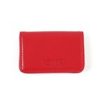 Skórzane etui na karty wizytownik czerwone slim portfel - SW39 RED